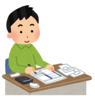 イラスト:書類の準備をしている様子