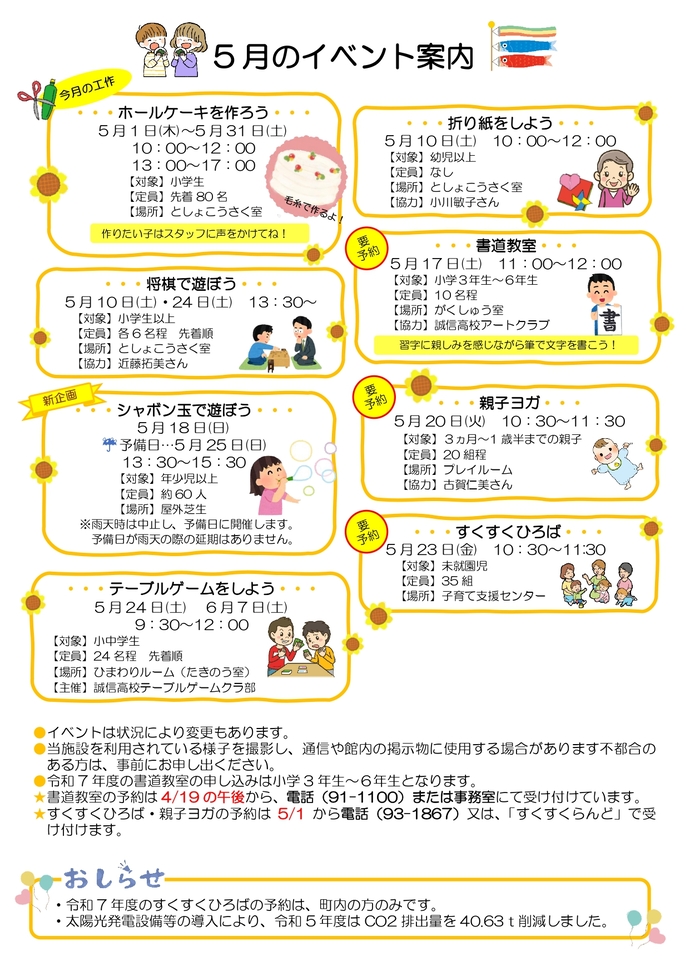 ひまわりだより5月号裏