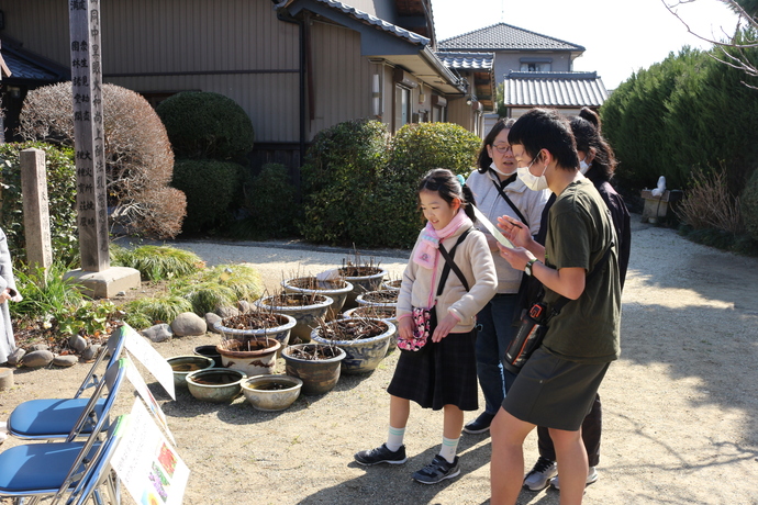 安穏寺でクイズに挑戦している写真