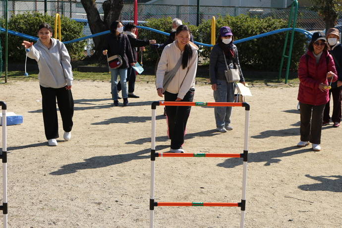 ラダーゲッターに挑戦している写真